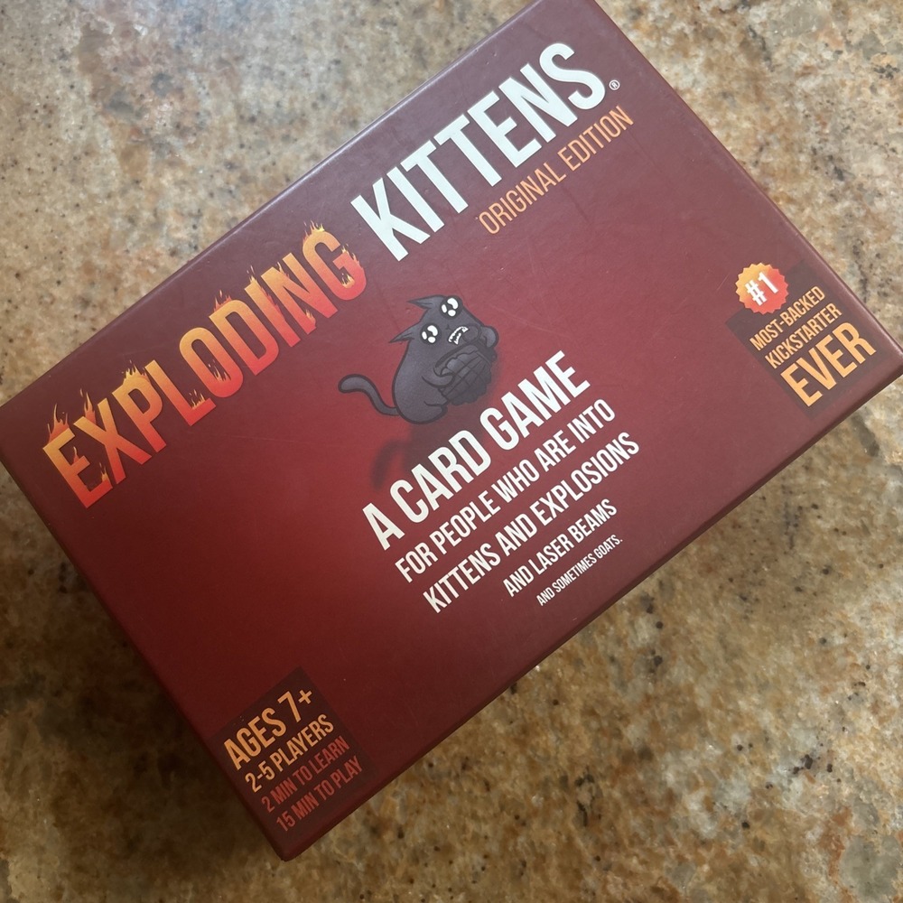 EXPLODING KITTENS ORIGINAL EDITION CARD GAME NEW Open Box 7+ 2-5 Players 15 Min